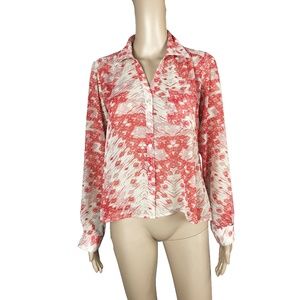 EUC Ecote chiffon button up top